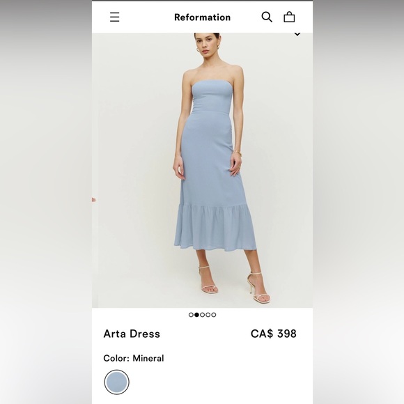 Reformation Arta Dress size 4 mineral blue - Picture 2 of 10